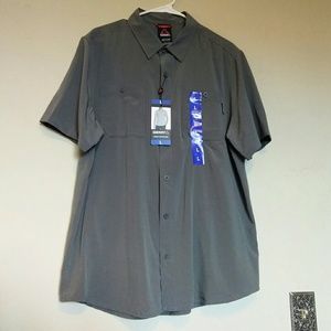 Men's Collared Button Down Grey Shirt - Sporty